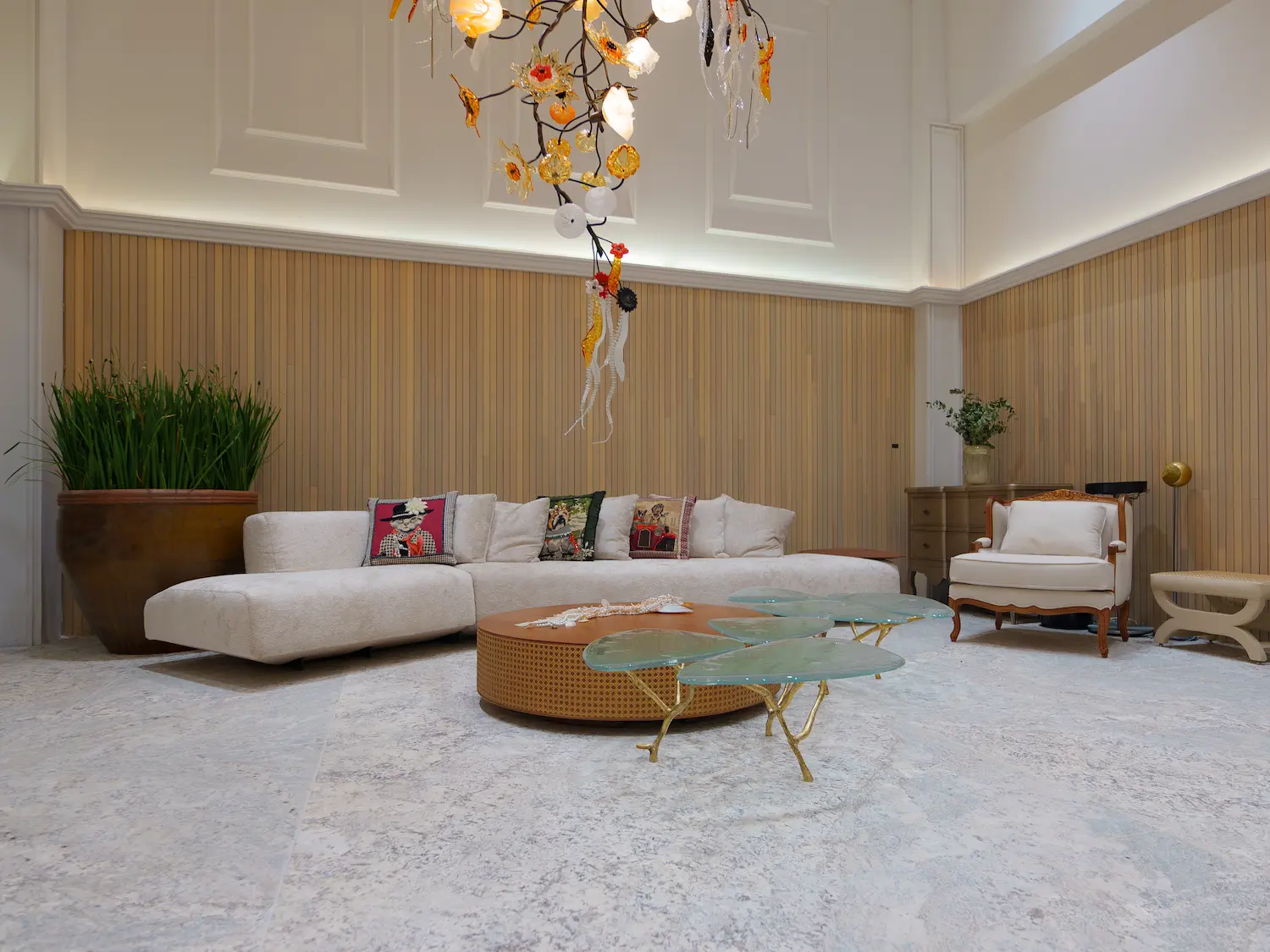 Sophisticated granite flooring application